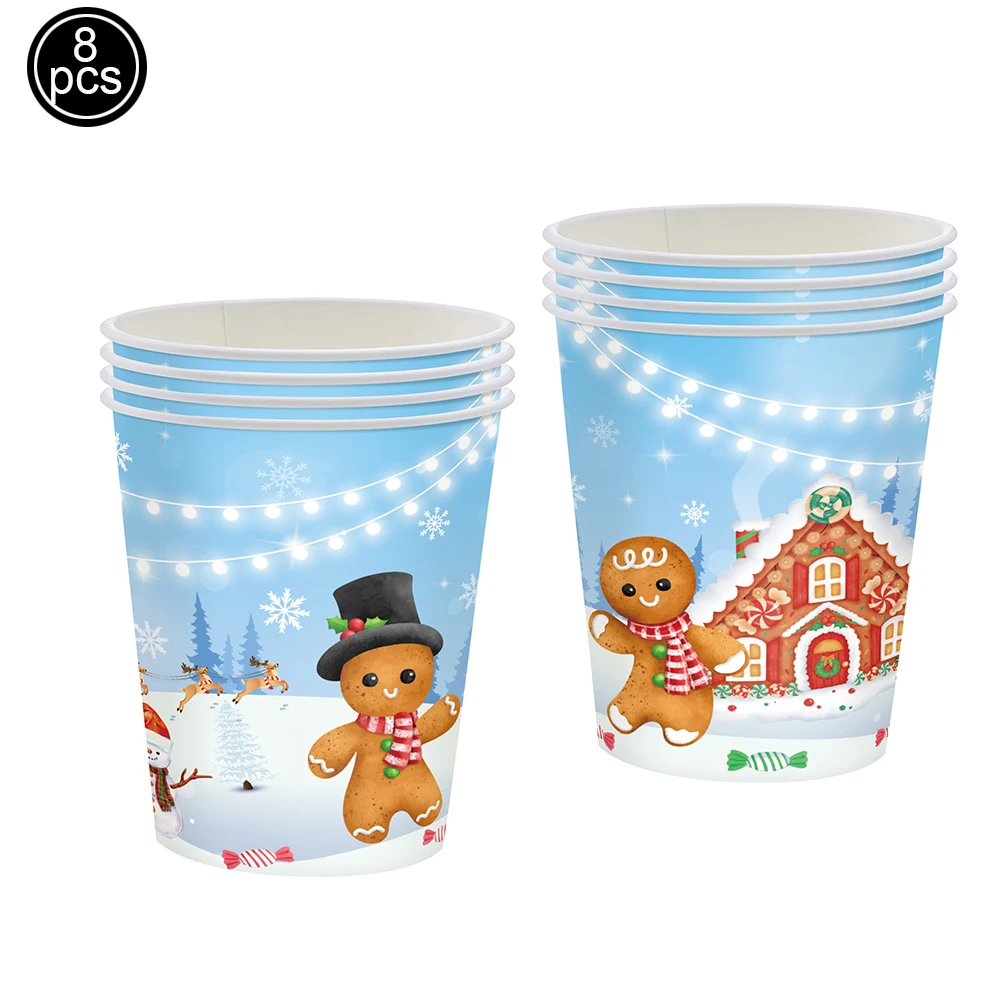thumbnail image 1 of Pajitas navideñas Pajitas de papel desechables Calcetines de Papá Noel Muñeco de nieve Decoración para árbol de Navidad Pajitas para beber Suministros para fiestas de Año Nuevo, 1 of 5