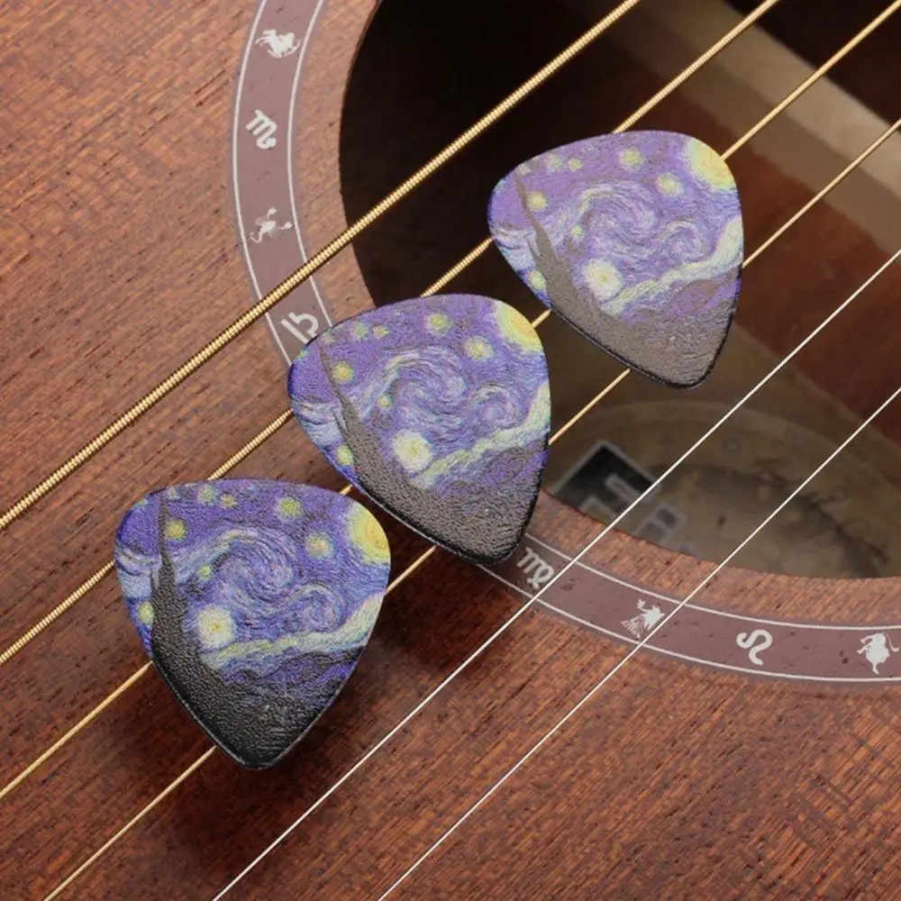 Description Picture 3 of itemGuitar Pick Thin Medium And Heavy Picks Set With Artistic Star Sky Design Guitar Pick For Bass Acoustic Guitar Electric Guitar