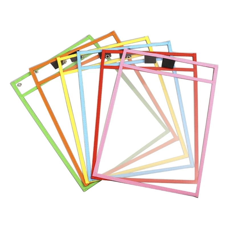 

Карманы для сухого стирания, многоразовые листы для сухого стирания, рукава для рабочих/школьных листов