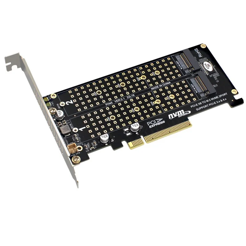 Dupla M.2 Nvme Pcie x8 Split Card com Pcie 4.0 Suporte para Ssd Adaptador de Expansão Raid na Placa Mãe - Imagem 4