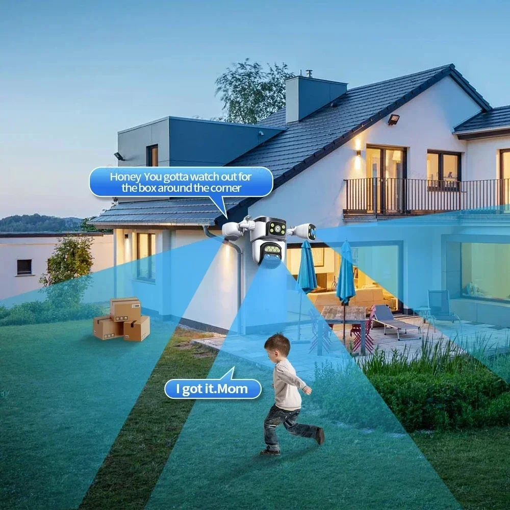ANSVICAM UHD 20MP 10X Zoom Four Screens WiFi IP Camera Wireless Outdoor Four Len