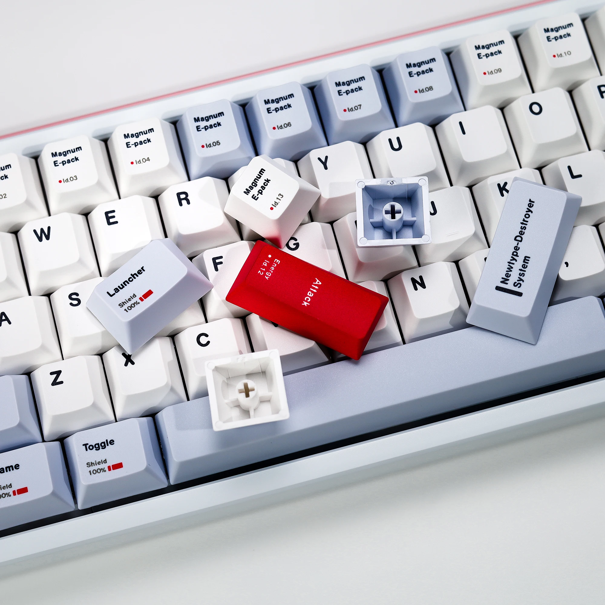 KBDiy RX-0 유니콘 키캡 ISO 미니멀리스트 체리 프로파일 앨리스 스플릿 스페이스 PBT 키캡 MX 60 기계식 키보드 139키/세트