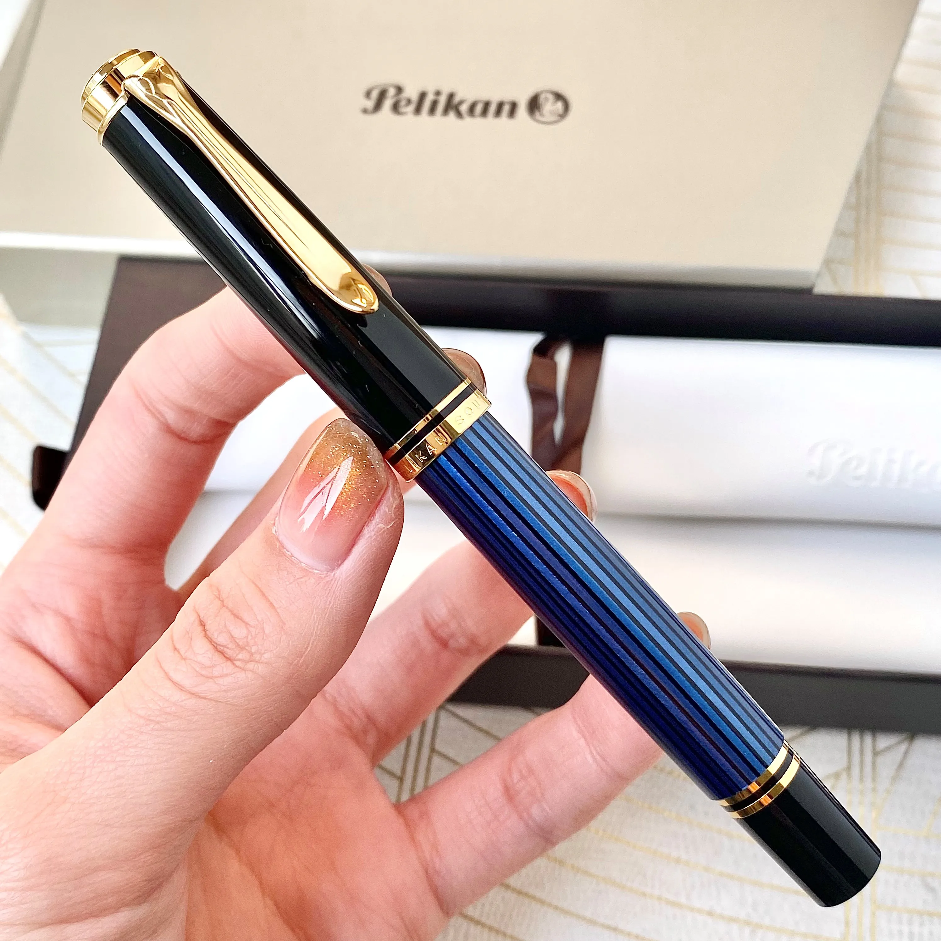 Ooriginal Pelikan M400/M405 White Tortoise Germany Striped Resin Fountain Pen 14K Gold Nib Piston Writing Pen Business Gift