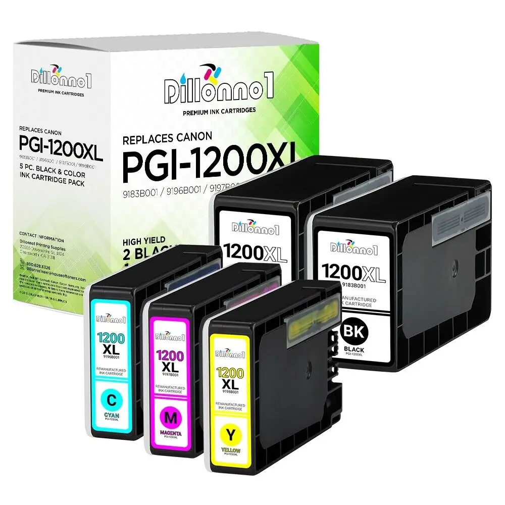 5pk PGI-1200XL PGI1200XL Ink Cartridges for Canon Maxify MB2020 MB2120 Printers