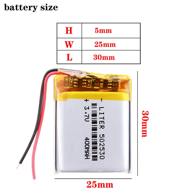 3.7v Lithium Polymer Battery 502530 052530 400mah Li-ion Batteries For Mp3  Mp4 Mp5 Gps Smart Watch Stereo Bluetooth Power Bank - Rechargeable Batteries  - AliExpress