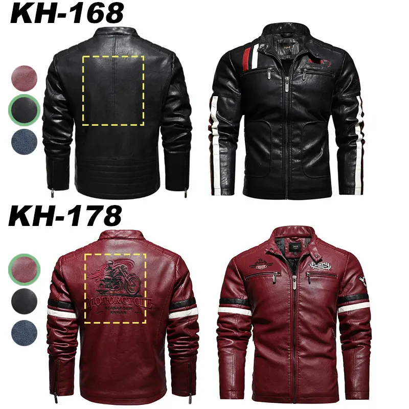 Motorcycle Jacket Leather Men's Brand Moto Leather Jacket Coat Men Handsome Washed Embroidery Biker PU Male Jaqueta Men