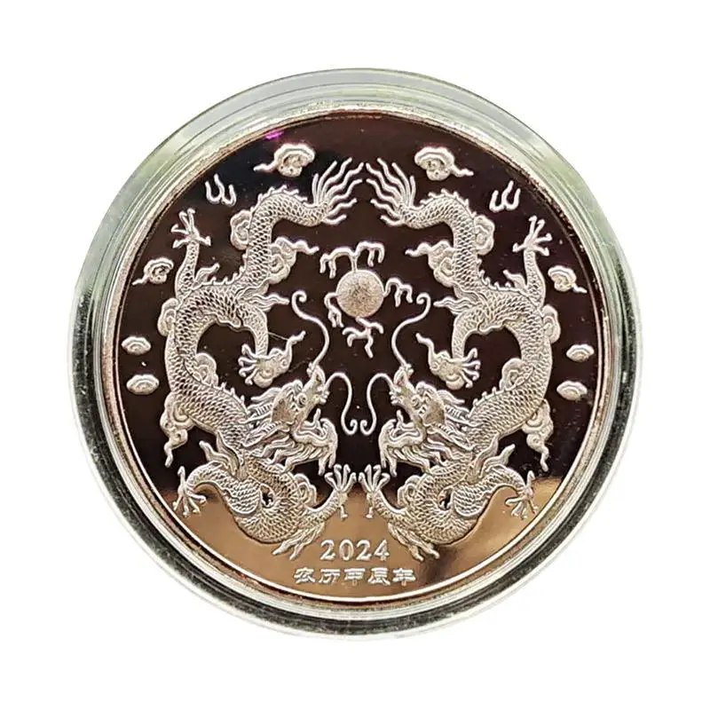 

Dragon Zodiac Coin Rustproof Dragon-Style Chinese Alloy Coin Party Supplies For Coffee Table Front Door Showcase Bookcase
