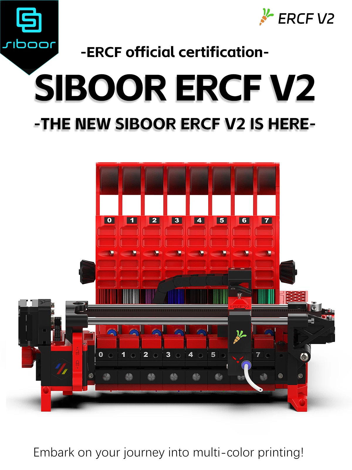 

SIBOOR ERCF V2 8-цветный кролик 2,0, комплект для обновления кролика, многофункциональный материал EBB для 3D принтера Klipper, официальная сертификация