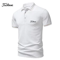 Nouveau polo homme 2026 décontracté et tendance, couleur unie, manches courtes, confortable et polyvalent, idéal pour l'été 1