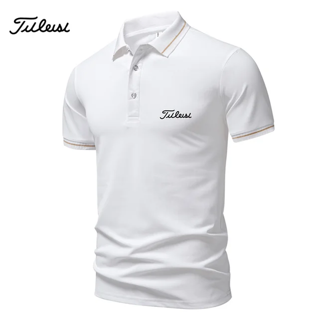 Nouveau polo homme 2026 décontracté et tendance, couleur unie, manches courtes, confortable et polyvalent, idéal pour l'été 1