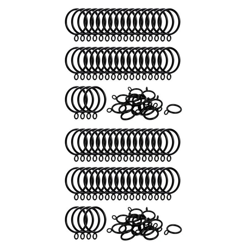 

80 Pack 1.5 Inch (38Mm) Inner Diameter Metal Curtain Rings Drapery Eyelet Curtain Rings - Black