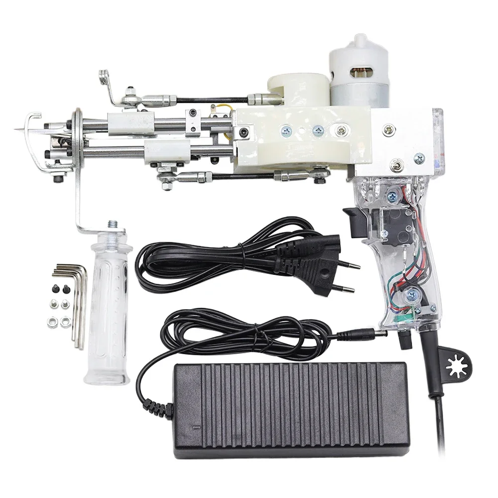 

2 In 1electric needle tufting gun, tufting gun, double material silent gear, white steel scissors, carpet weaving gun