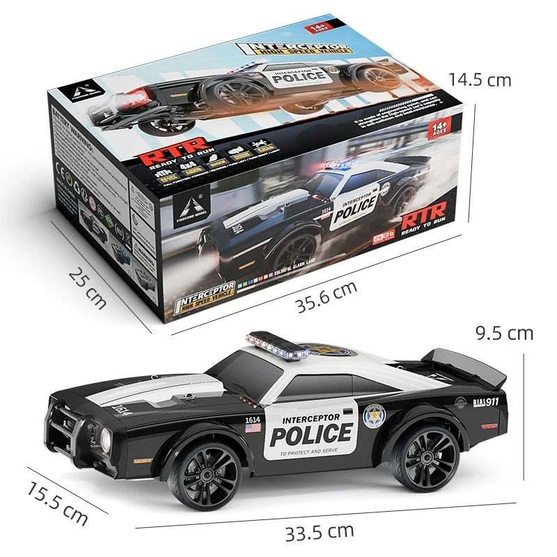 SG1614 1:16 Rc Car Muscle Remote Control Cars RC Police Vehicle Model With Cool Light High Speed Racing Boys Toy Custom 6