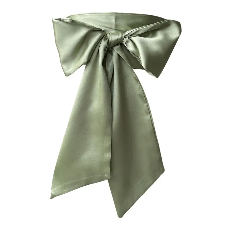 Satin Silk Bow Corset Waist Belt Wide DIY Bowknot Fabric Ribbon Cummerbunds Decorative Waist Cover For Women Lady Girl Bridal - Image 11