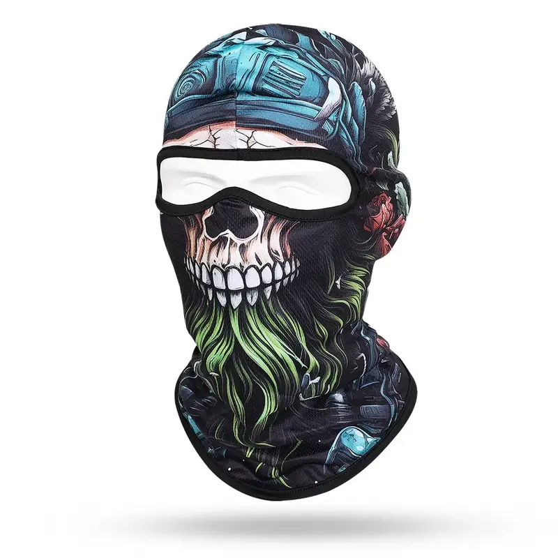 Quick-dry Motorcycle Balaclava Beard Old Men Full Face Cap Biker Skull Masks Motorbike Helmet Hat Cycling Neck Face Protection - Image 2