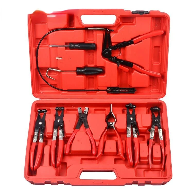 

9Pcs Hose Clamp Ring Plier Clip Set Flexible Cable Plier Swivel Jaw Tool Remover Auto Hand Tool Set SK1002