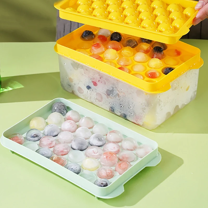 33 Hole Round Ice Cube Tray Plastic Style Ice Mold Refrigerator Spherical DIY Moulds Ball Maker Kitchen Tools