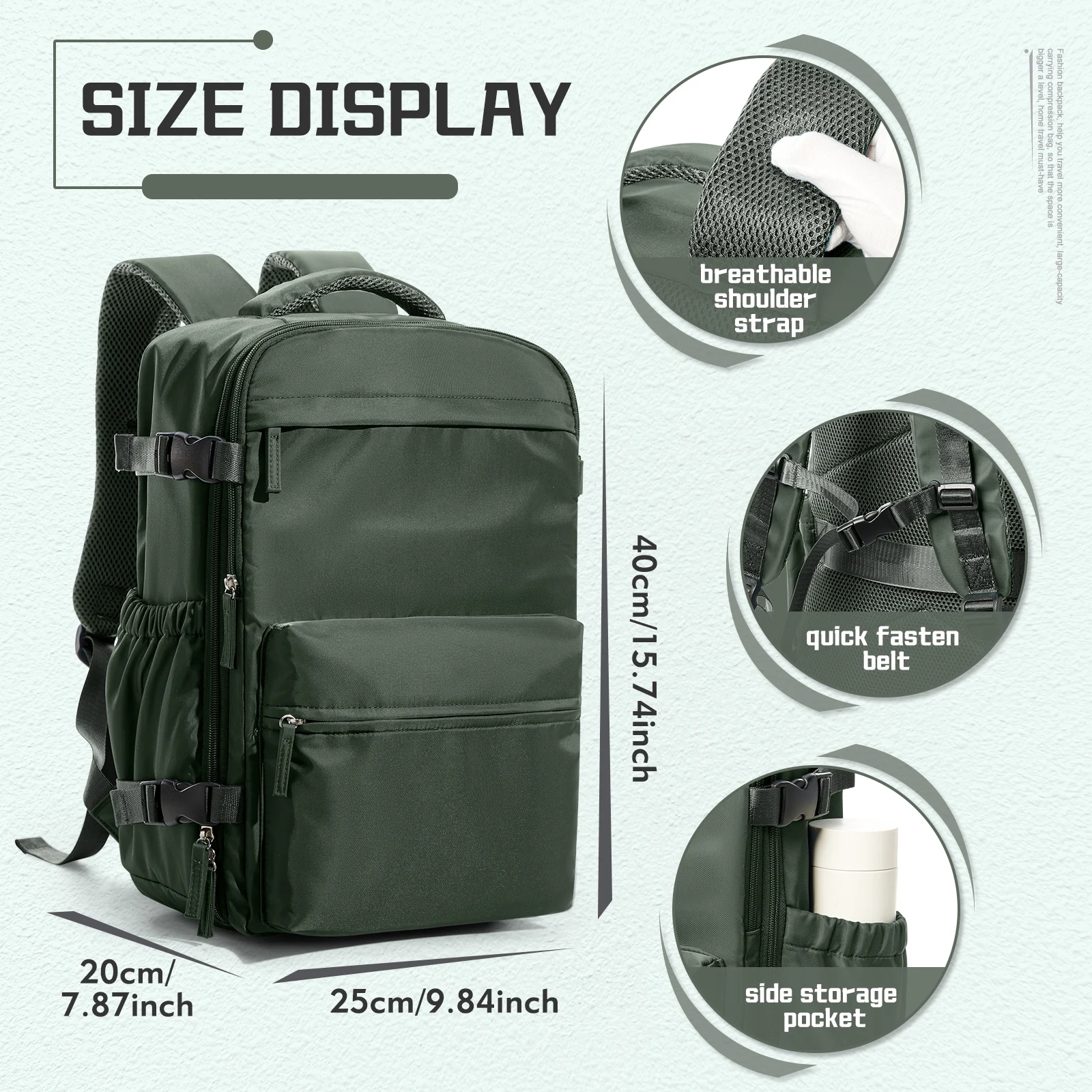 Ryanair 40x20x25 Travel Backpack Men 15.6inch Laptop Vacuum Compression Backpack, Vacuum Clothing Storage Bag Cabin Bag 40x30x20