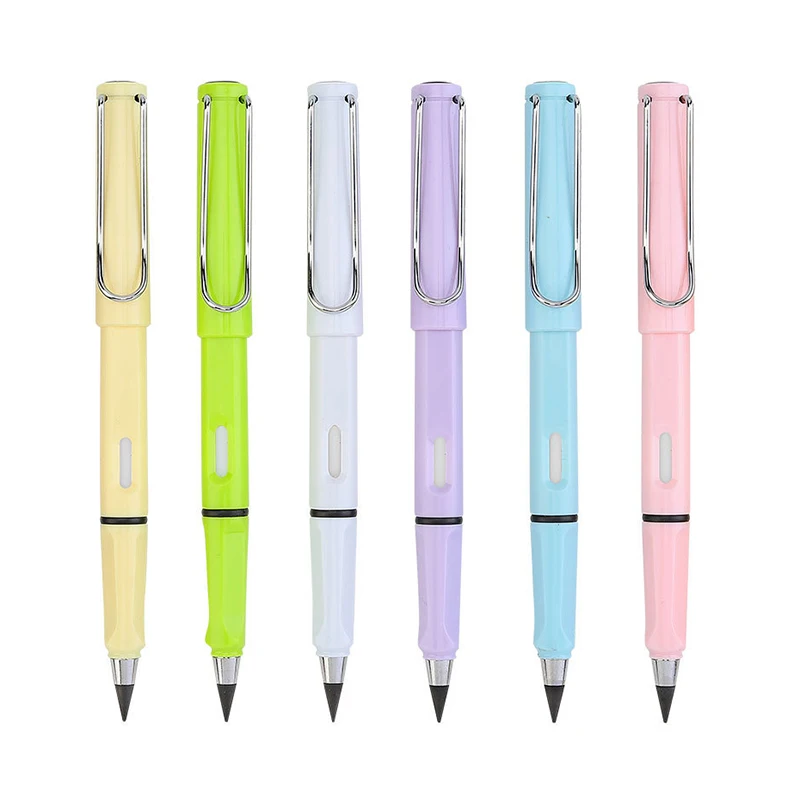 FainFun Crayon Éternel, 6 Pièces Crayon Eternelle Sans Encre avec 6 Pièces  Mines, Crayon Infini avec Gomme, Stylo Eternel Sans Encre Réutilisable