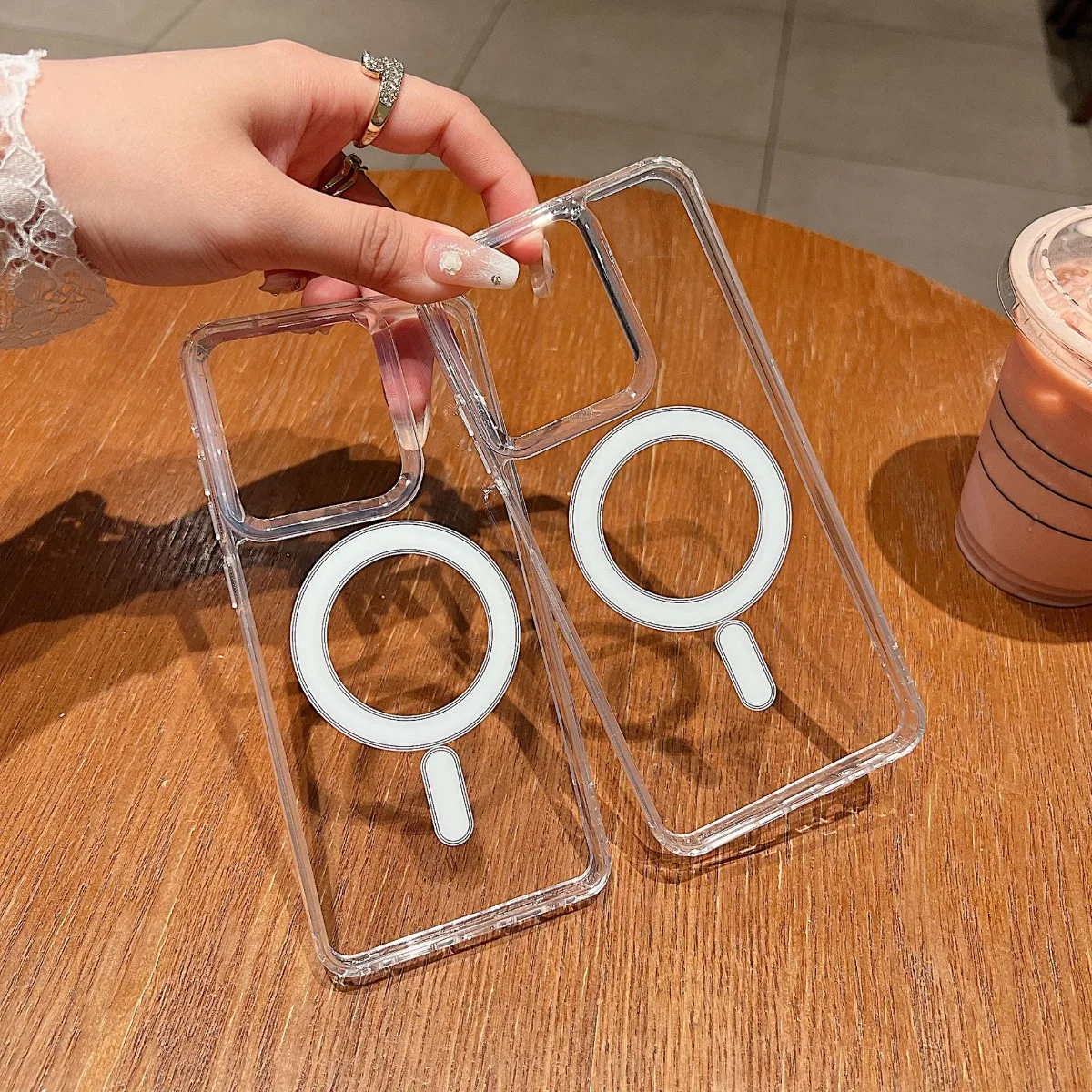 Crystal Clear Shockproof Magnetic Phone Case with Mag-safe Compatibility