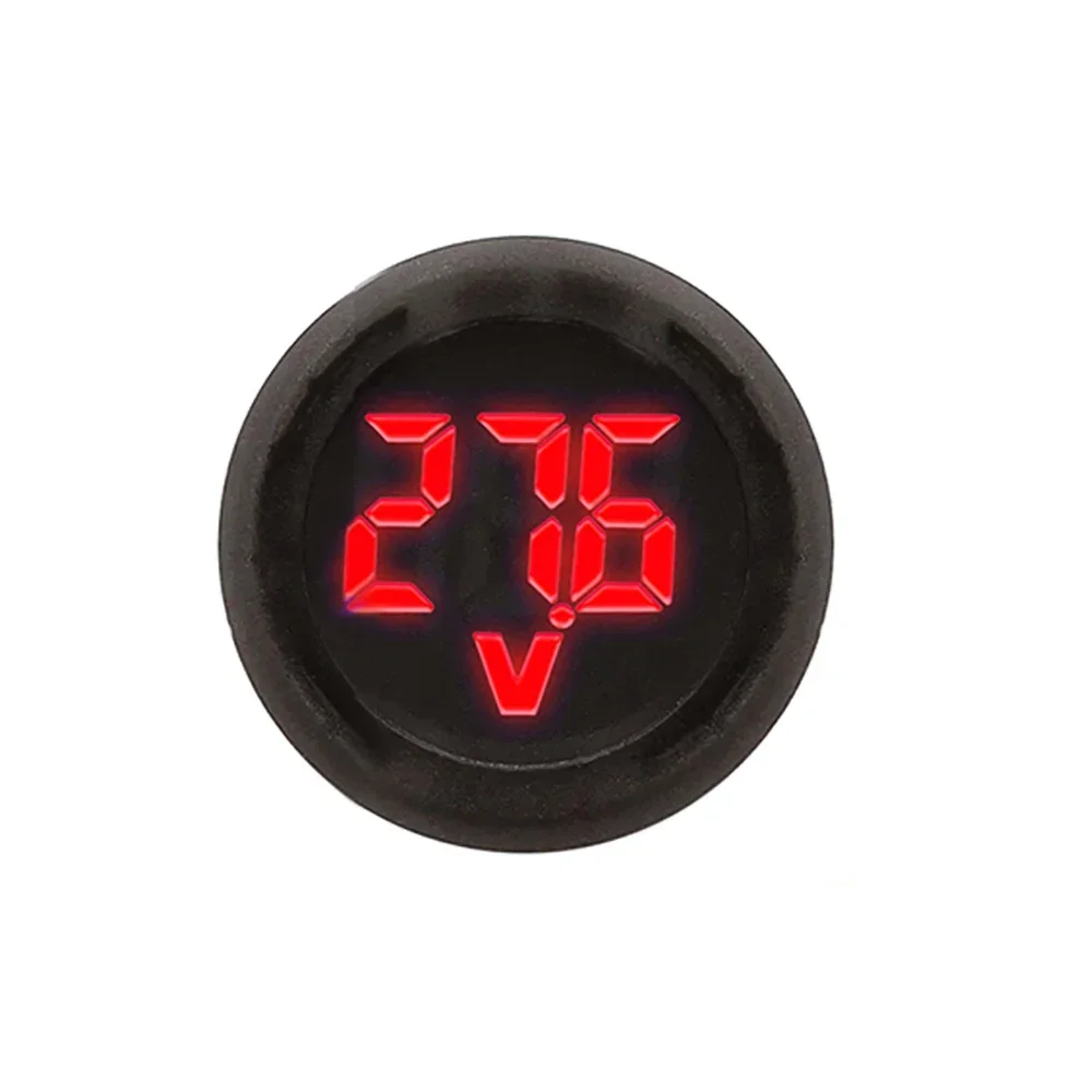 1/2PCS 라운드 LED 디지털 디스플레이 원형 2 선식 전압계 DC 4-100V 자동차 전압 게이지 디스플레이 역방향 연결 보호