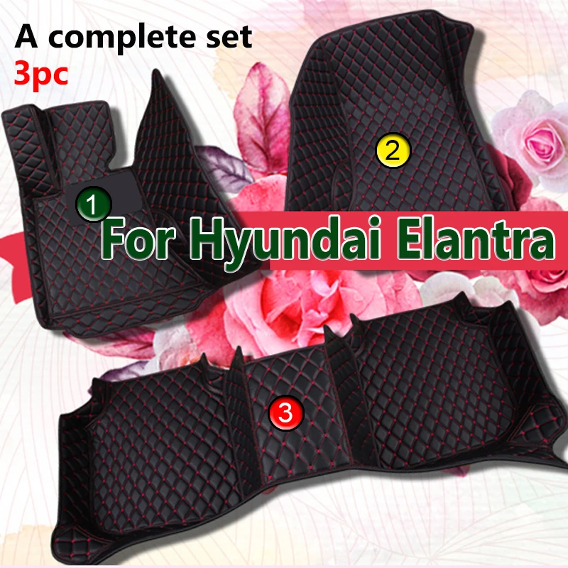 Car Floor Mats For Hyundai Elantra 2023 2022 2021 Carpet Foot Pads Accessories Interior Parts