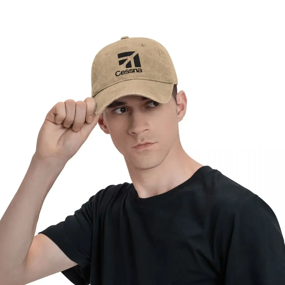 Cessna Black Baseball Cap American Aircraft Manufacturer Running Hippie Trucker Hat Unisex Teens Casual Baseball Caps