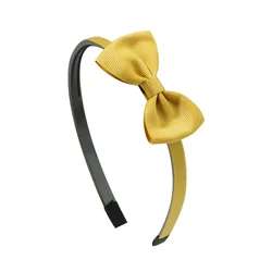 Vibrant Grosgrain Ribbon Hair Bows Headbands (Color 2 GingerYellow)