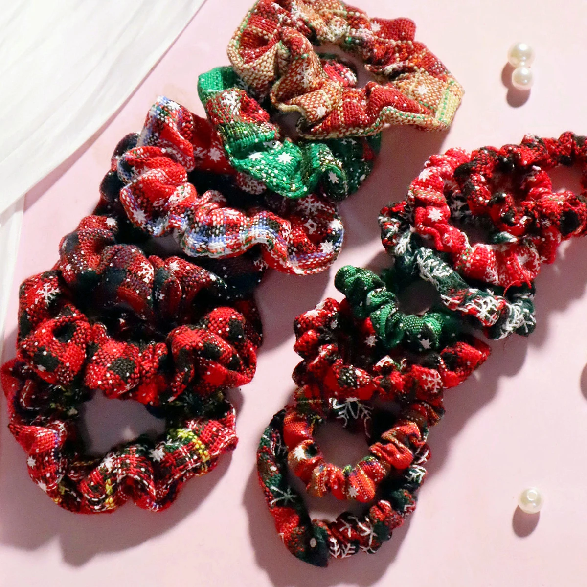 

Christmas Knitting Women Hair Ties,Cute Hair Accessory Suit, Elastic Ponytail Holders Rubber Band Hair Ropes, Christmas Gifts
