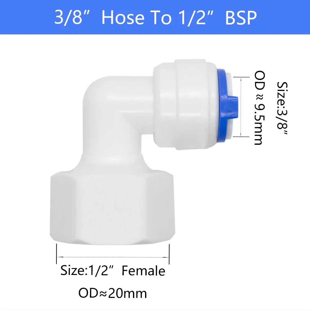 YQBS Ellenbogen 90 Grad RO Aquarium Zubehör Schnellverbinder 1/8 1/4 3/8 1/2 3/4 BSP Innengewinde Adapter Kombinationsrohr – Detail 8