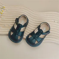 2024 New Summer Baby Shoes Leather Cut-outs Soft Sole Boys Sandals Closed Toe Non-slip Fashion Toddler Girls Sandals EU 15-25 4