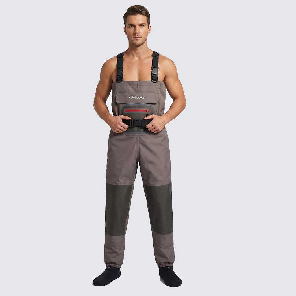 Waders pêche à la mouche respirants légers Kylebooker pieds chaussettes hommes femmes