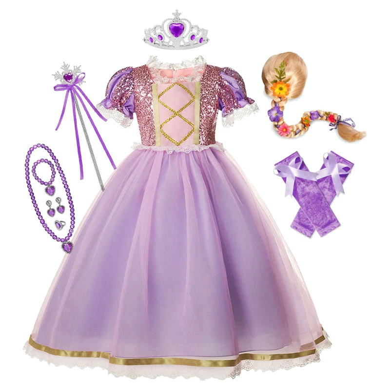 女の子のためのディズニープリンセスコスチューム 夏のコスプレドレス もつれたロール カーニバルの衣装 誕生日パーティー Aliexpress 女の子のためのディズニープリンセスコスチューム 夏のコスプレドレス もつれたロール カーニバルの衣装 誕生日パーティー Aliexpress