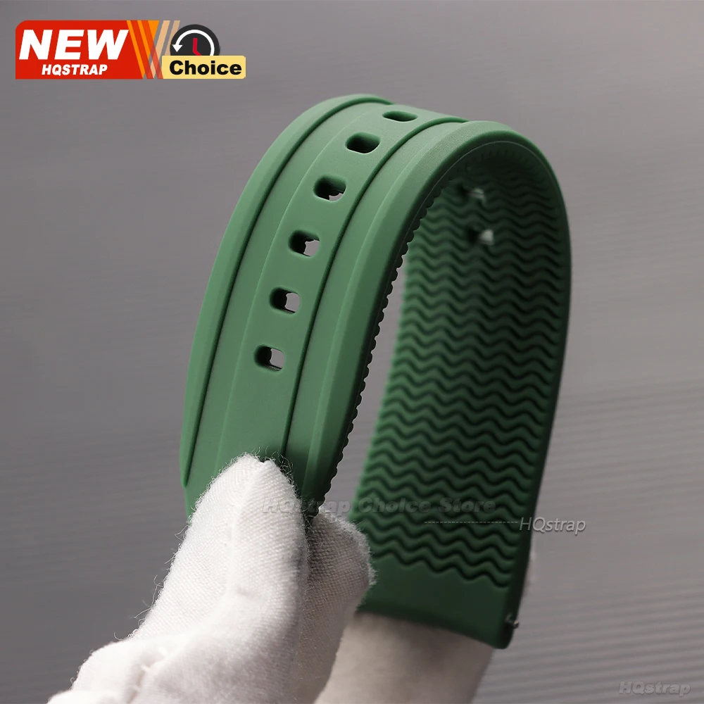 Curved End Waterproof Silicone Watch Strap Belt - Universal Wristband