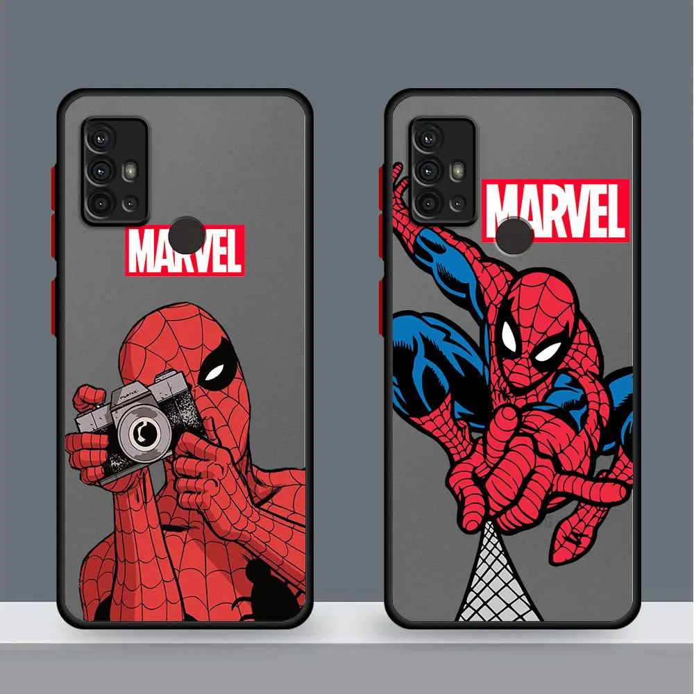 Custodia Per Xiaomi Redmi 10 12 5G 10A 9A 9 A2 12C 9T 9C K40 Pro A1 Plus 10C Hard Pc Cover Opaca Luxury Marvel Spiderman Anime