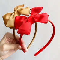 1 Piece Ribbon Handmade Hair Bows Hairbands for Baby Girls 20 Colors Cute Bowknot Solid Headband Headwear Baby Hair Accessories 3