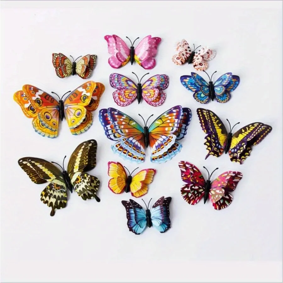 

12PCS Luminous Fridge Magnets 3D Butterfly Design Decal Art Stickers Room Magnetic Home Decor DIY Wall Decoration Newest