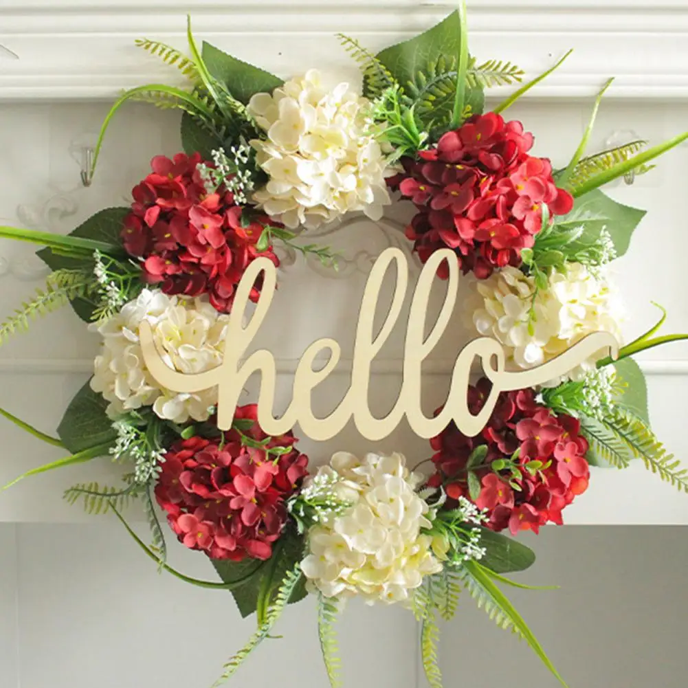 

Hanging Door Wreath Chic Hydrangea Bright Color Home Party Front Door Hanging Wreath Home Decoration