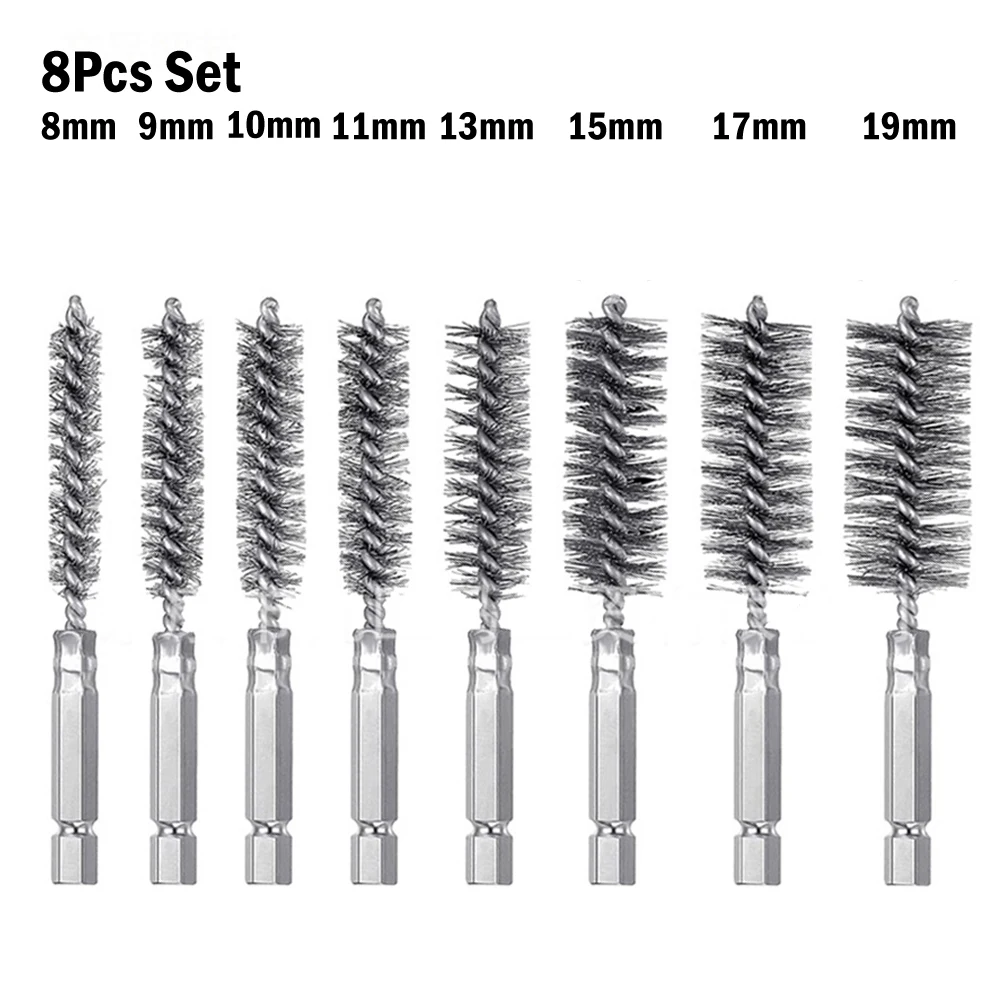 

8pcs Stainless Steel Drilling Brush Twisted Wire Stainless Steel Cleaning Brushes For Power Drill Rust Cleaner Washing Polishing