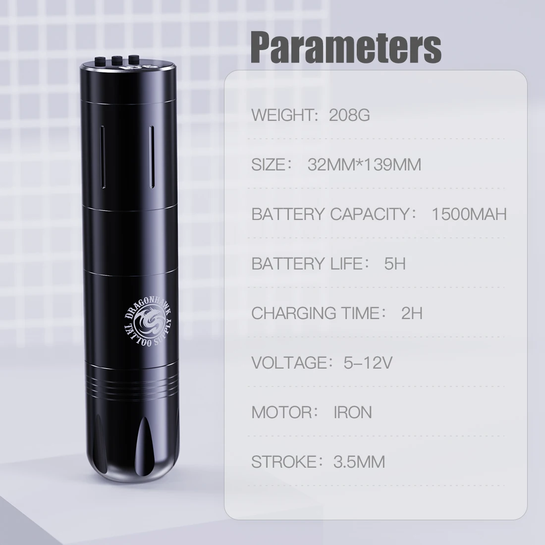 Dragonhawk X3 プロワイヤレスタトゥーマシンガンペン初心者ロータリー