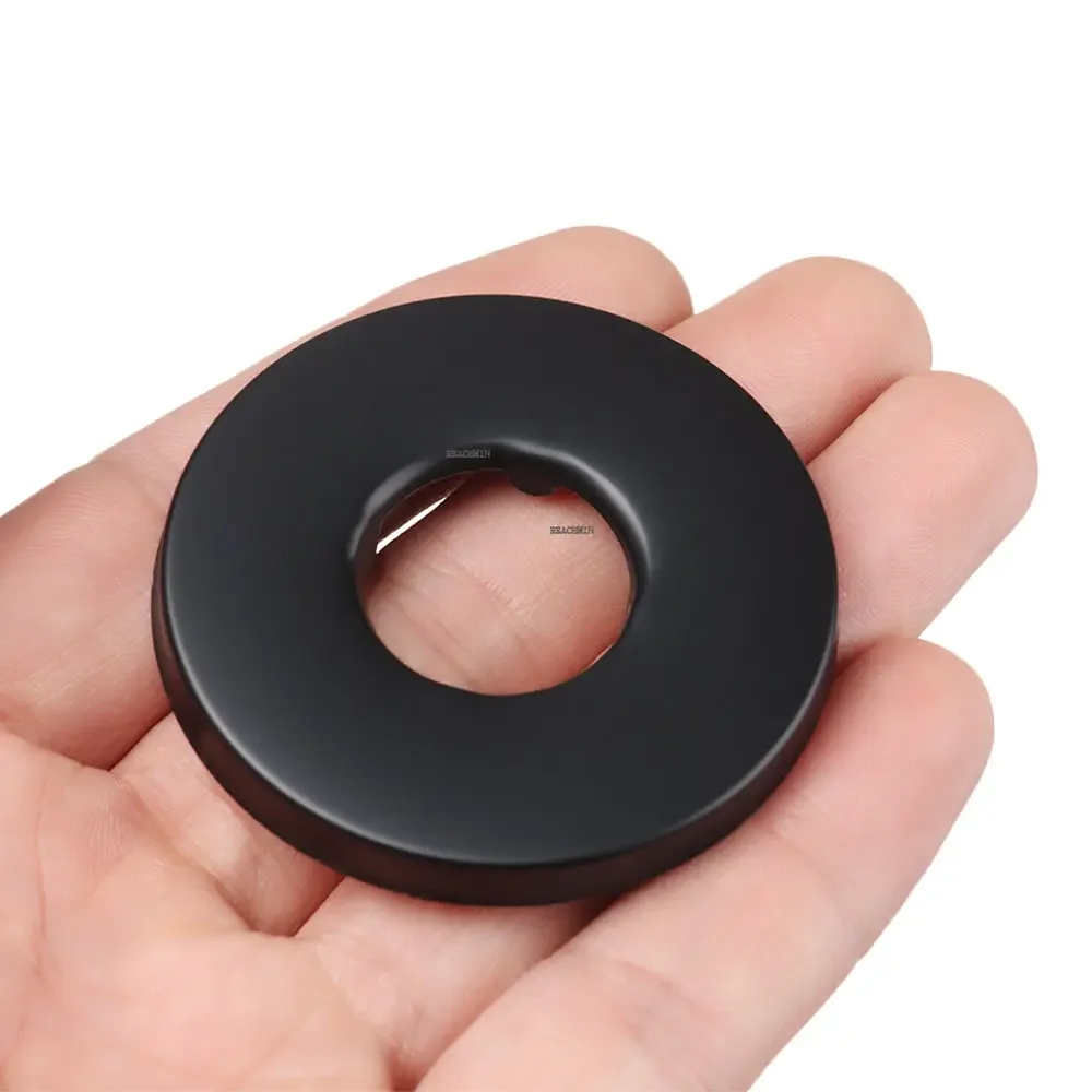 Black Shower Faucet Decorative Cover Chrome Finish Stainless Steel Water Pipe Wall Covers 1Pc Bathroom Home Daily Accessories