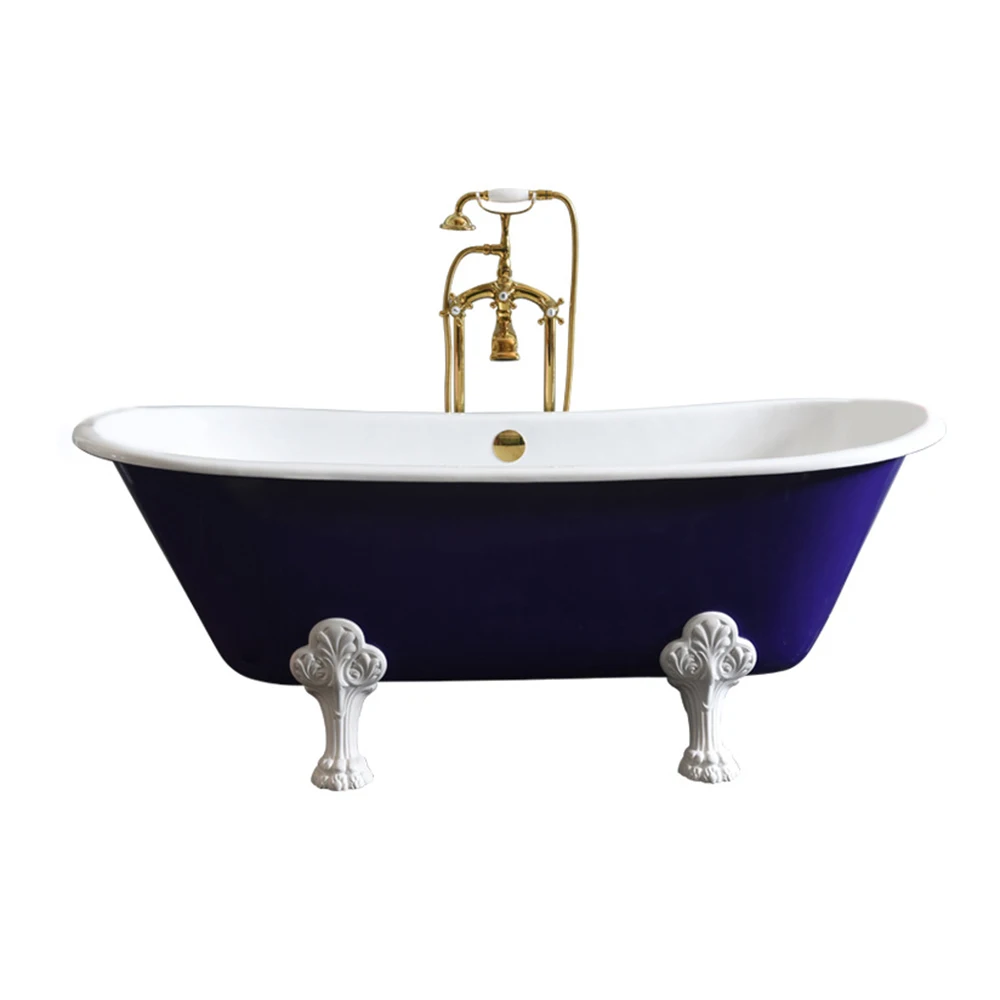 67" Freestanding Luxury Bathtub Cast Iron Double Ended Enamel Claw Paw Feet Tub Multi-Color Custom Built sw1022 4