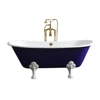 67" Freestanding Luxury Bathtub Cast Iron Double Ended Enamel Claw Paw Feet Tub Multi-Color Custom Built sw1022 4