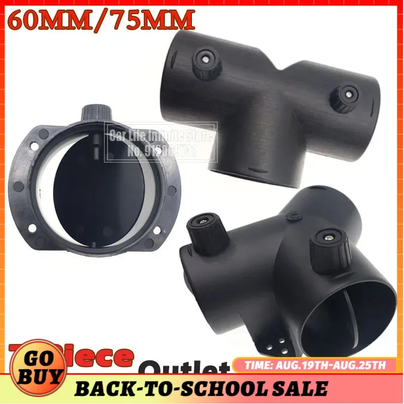 Car Heater Air Vent Ducting 60mm/75mm Y T Piece Exhaust Connector Dual Closable Open Regulatin For Webasto Diesel Parking Heater