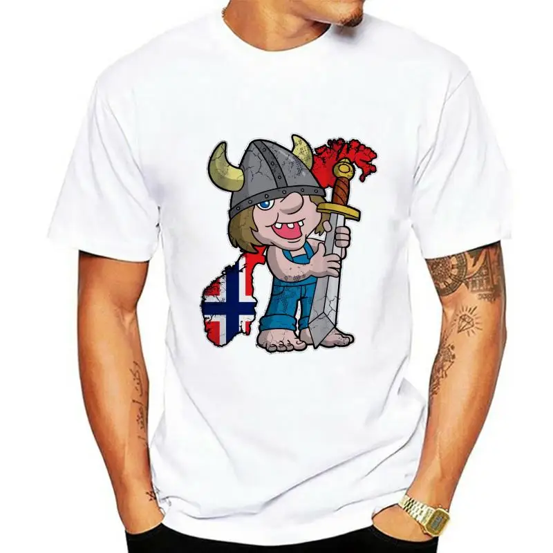 New Humor Tee Shirt Black Cotton Brand Tshirt Uomo T-Shirt Norvegese Troll Norvegia Mappa Bandiera Tshirt Donna Magliette Cool Manica Corta