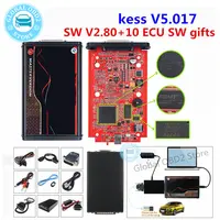 Online Unlimited KESS 2.80 EU Red V5.017 KTAG V7.020 4 LED V2.25 OBD2 Car ECU Chip Tuning Kit kess ktag Programmer Tool 1