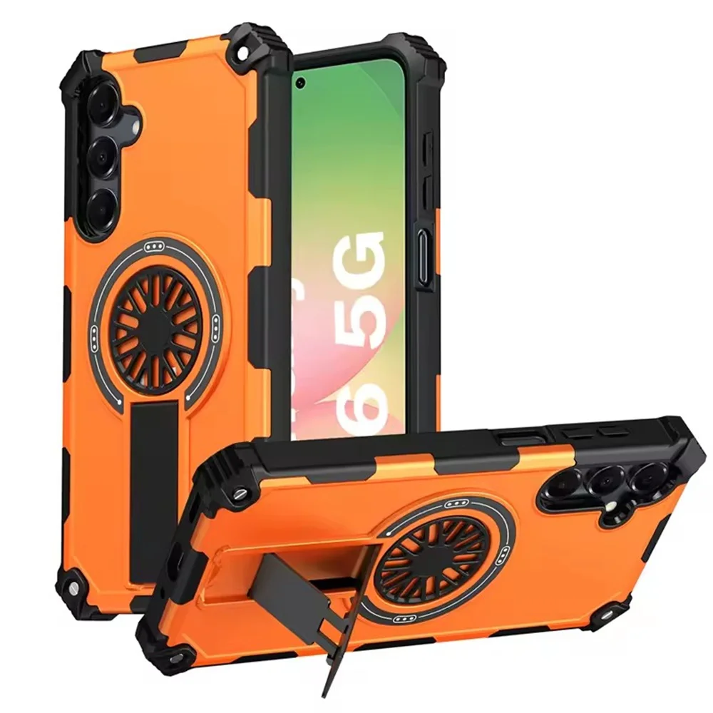 Magnetic Folding Stand Armor Phone Case with Magsafe Dual Layer Military Cover