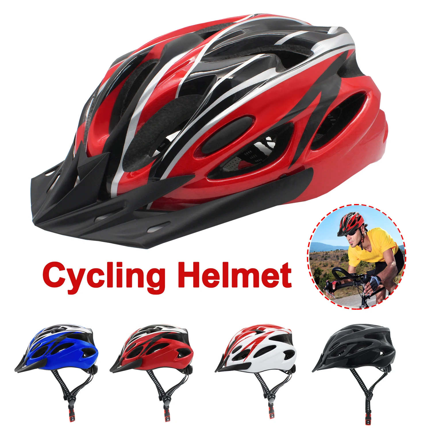 

Bicycle Helmet Road Bike Cycling Helmet Men Women Intergrally-Molded MTB Bicycle Helmet EPS Mountain Road Bike Helmet 54-59cm