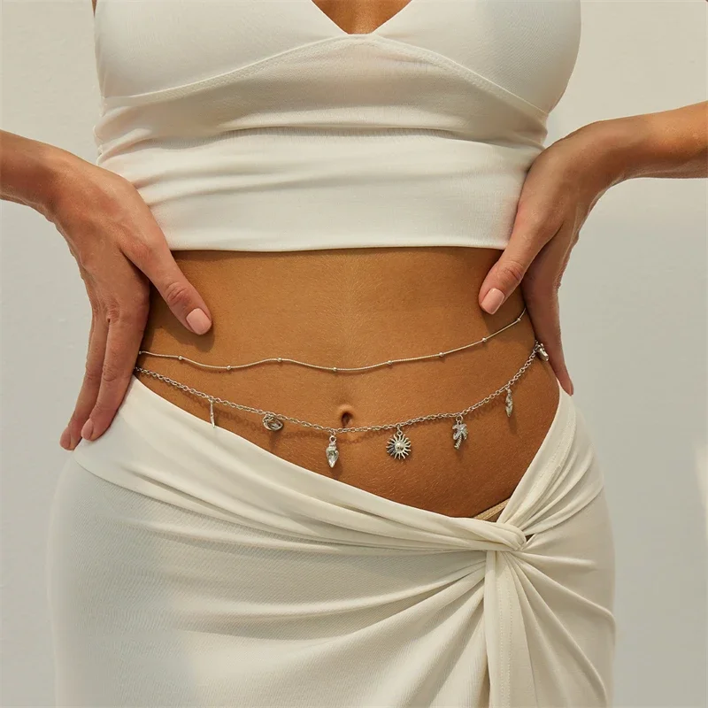 Bohemian Seestern Muschel Shell Taille Kette für Frauen Mode Imitation Perle Persönlichkeit Strand Bauch Kette Körper Schmuck Geschenke – Detail 22