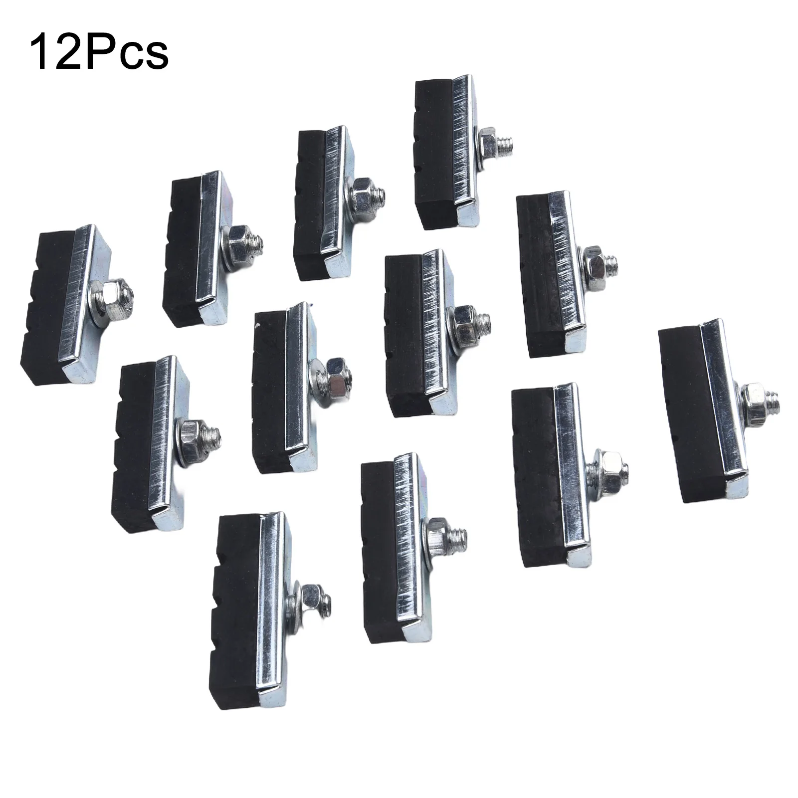 12PCS Brake Pads V-brake Pads Bicycle Electric Bicycle Brake Shoes Rubber Black Brake Parts Accessories Approx 40MM